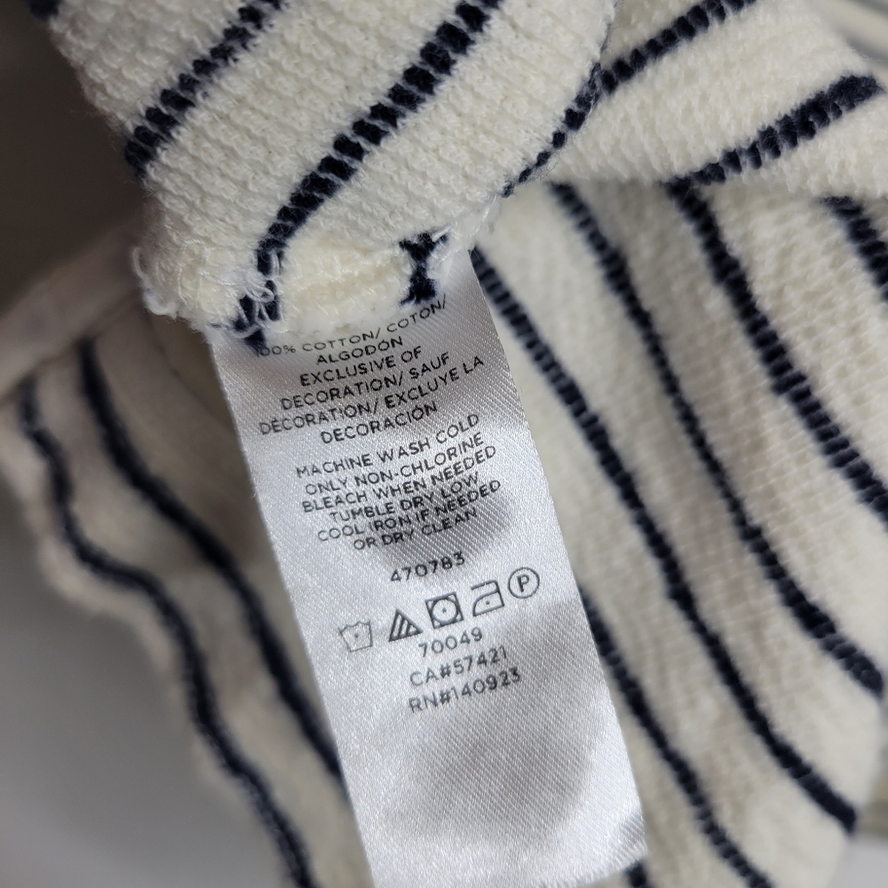 Lou & Grey Navy & White Stripe Mock Neck Sweater Women's Size Large - Picture 6 of 11